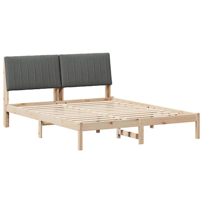 Bed Frame with Headboard Brown 160 x 200 cm Solid Pine Wood