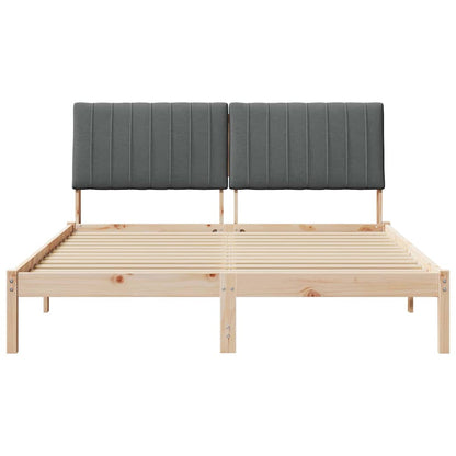 Bed Frame with Headboard Brown 160 x 200 cm Solid Pine Wood