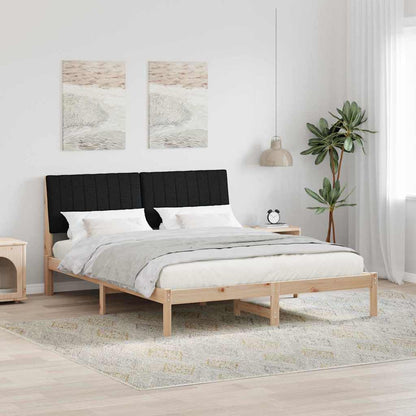 Bed Frame with Headboard Brown 160 x 200 cm Solid Pine Wood
