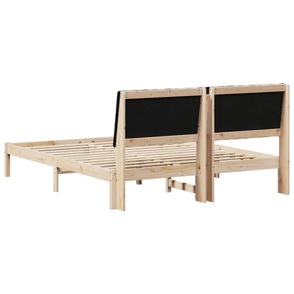 Bed Frame with Headboard Brown 160 x 200 cm Solid Pine Wood