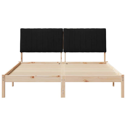 Bed Frame with Headboard Brown 160 x 200 cm Solid Pine Wood