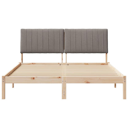 Bed Frame with Headboard Brown 160 x 200 cm Solid Pine Wood