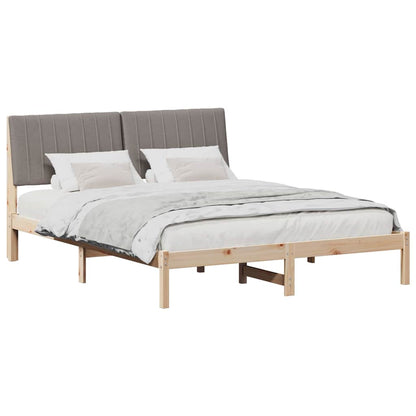 Bed Frame with Headboard Brown 160 x 200 cm Solid Pine Wood