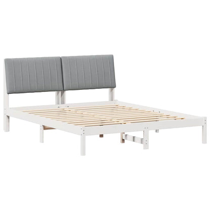 Bed Frame with Headboard White 160 x 200 cm Solid Pine Wood