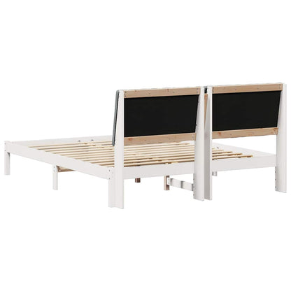 Bed Frame with Headboard White 160 x 200 cm Solid Pine Wood