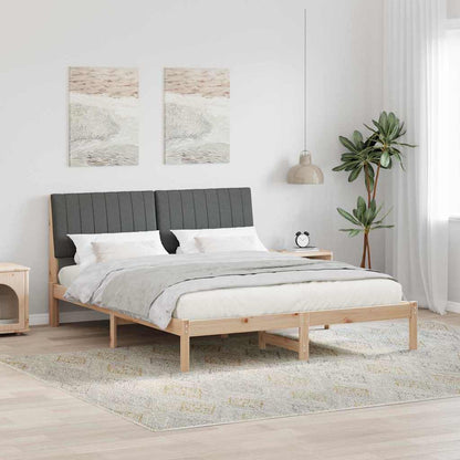 Bed Frame with Headboard Brown 150 x 200 cm Solid Pine Wood