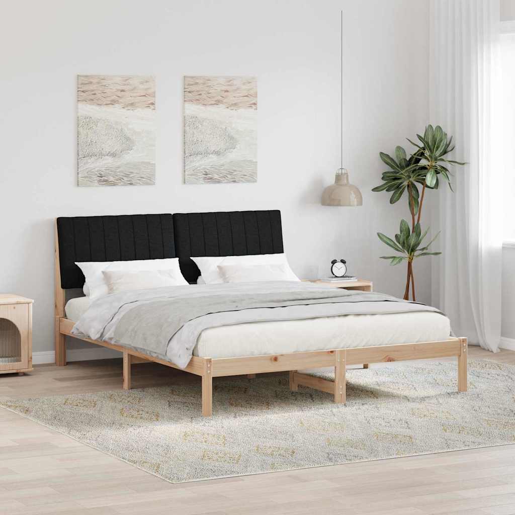 Bed Frame with Headboard Brown 150 x 200 cm Solid Pine Wood