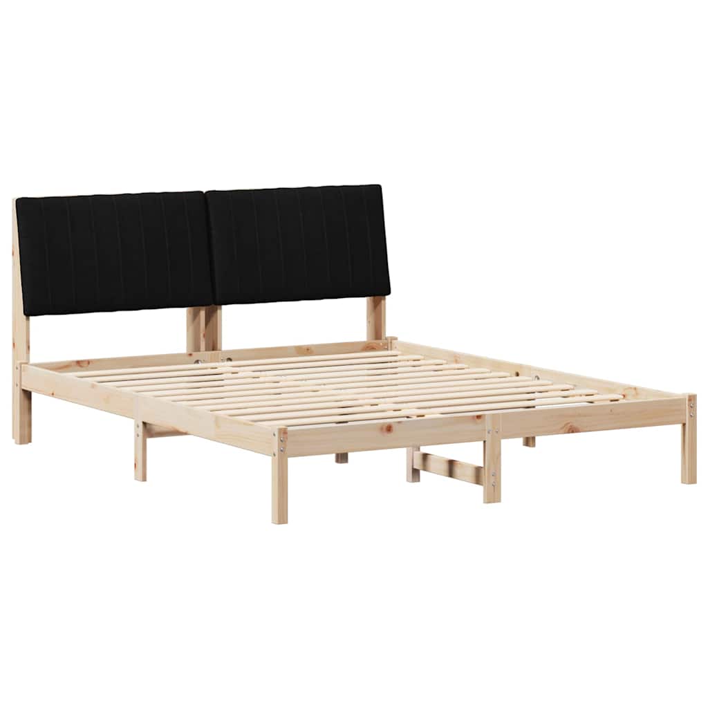 Bed Frame with Headboard Brown 150 x 200 cm Solid Pine Wood
