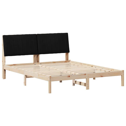 Bed Frame with Headboard Brown 150 x 200 cm Solid Pine Wood