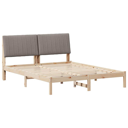 Bed Frame with Headboard Brown 150 x 200 cm Solid Pine Wood