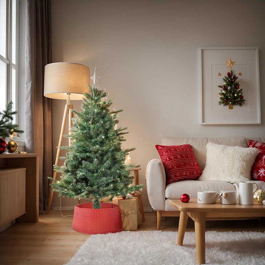 ChristmasTreeSkirt Red Ø 65 x 23 cm Plastic