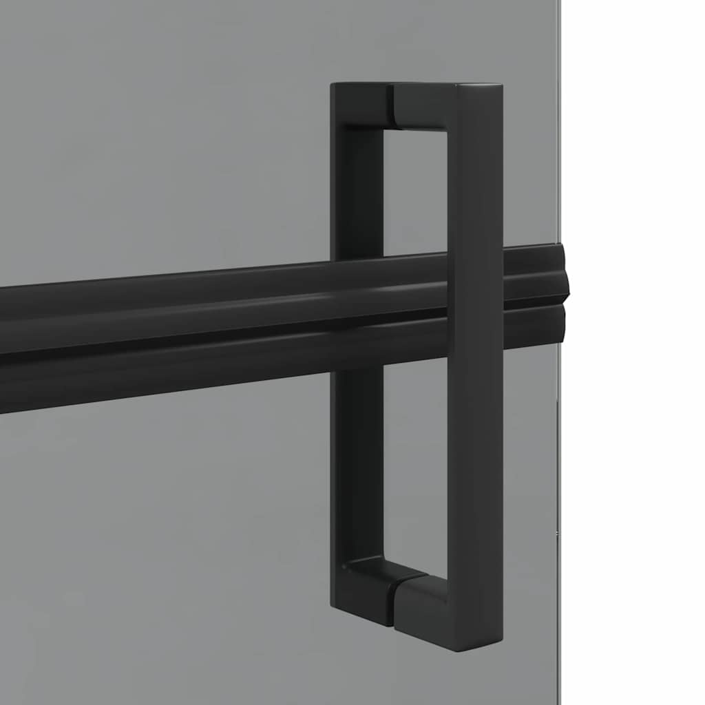 Walk-in shower wall Black and dark transparent 70 x 190 cm