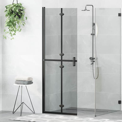 Walk-in shower wall Black and dark transparent 70 x 190 cm