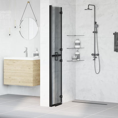 Walk-in shower wall Black and dark transparent 70 x 190 cm