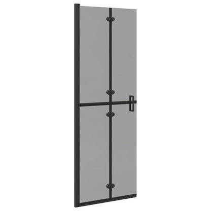 Walk-in shower wall Black and dark transparent 70 x 190 cm