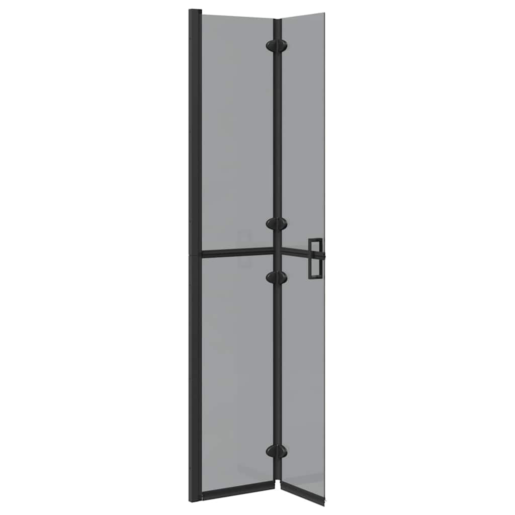 Walk-in shower wall Black and dark transparent 70 x 190 cm