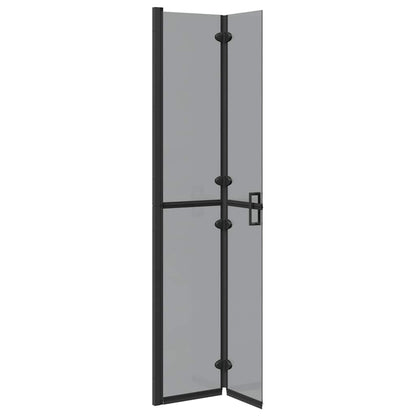 Walk-in shower wall Black and dark transparent 70 x 190 cm