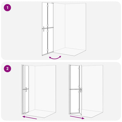 Walk-in shower wall Black and dark transparent 70 x 190 cm
