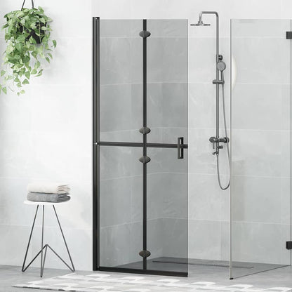 Walk-in shower wall Black and dark transparent 80 x 190 cm