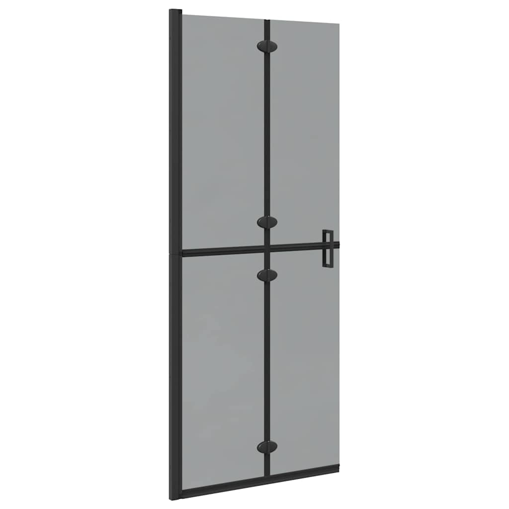 Walk-in shower wall Black and dark transparent 80 x 190 cm