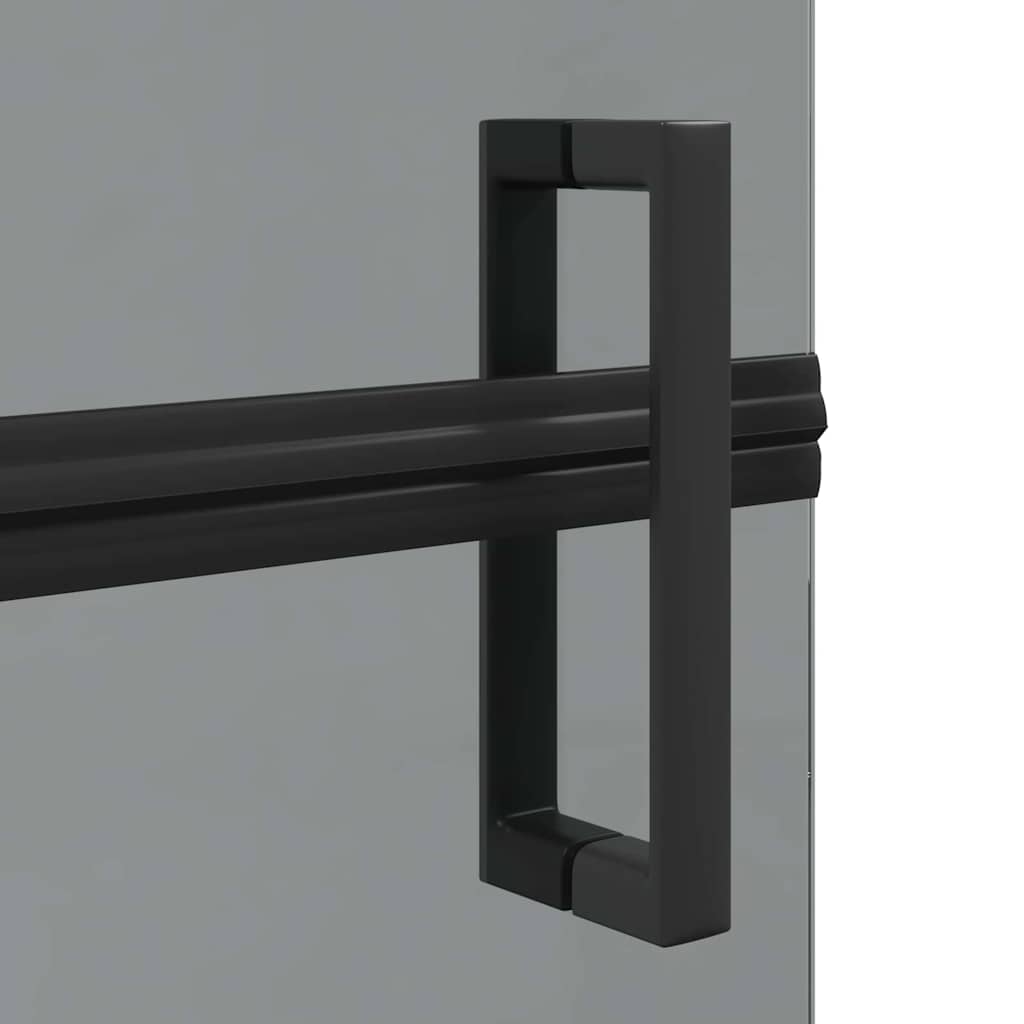 Walk-in shower wall Black and dark transparent 90 x 190 cm