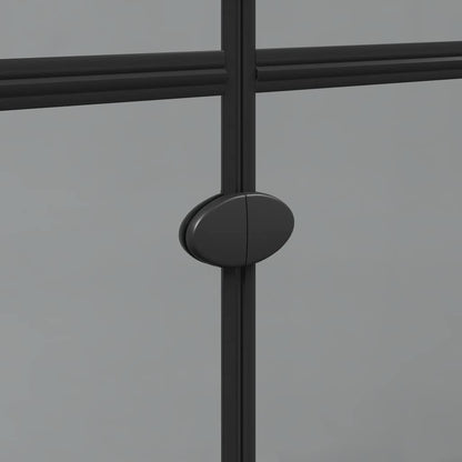Walk-in shower wall Black and dark transparent 90 x 190 cm