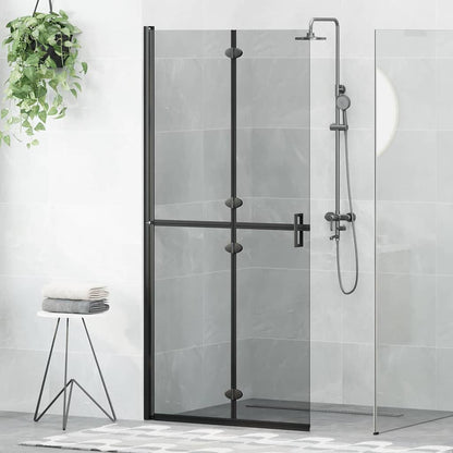 Walk-in shower wall Black and dark transparent 90 x 190 cm