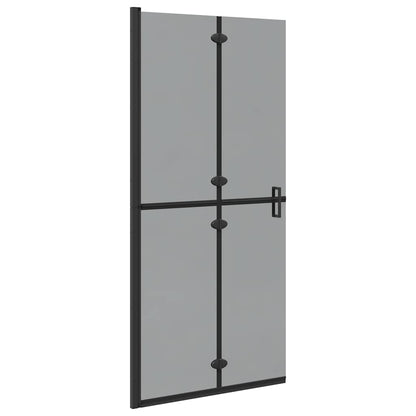 Walk-in shower wall Black and dark transparent 90 x 190 cm