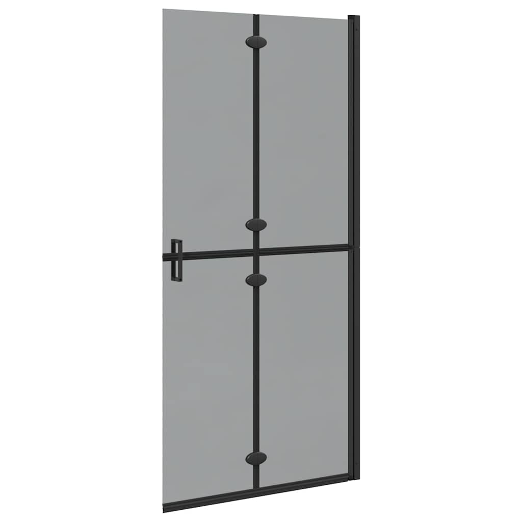 Walk-in shower wall Black and dark transparent 90 x 190 cm