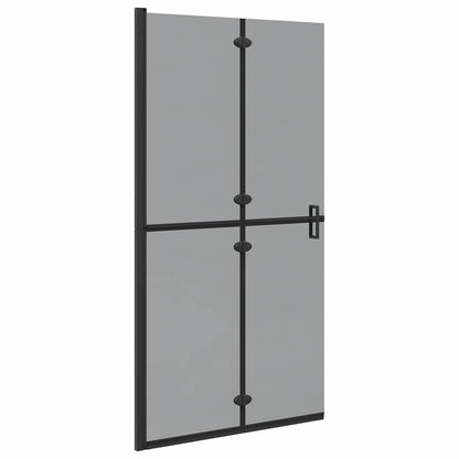 Walk-in shower wall Black and dark transparent 100 x 190 cm