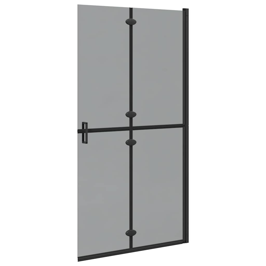 Walk-in shower wall Black and dark transparent 100 x 190 cm