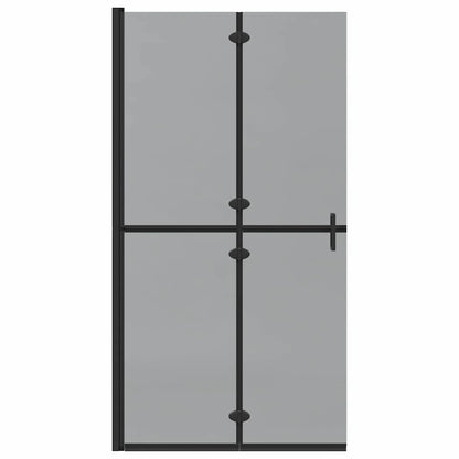 Walk-in shower wall Black and dark transparent 100 x 190 cm