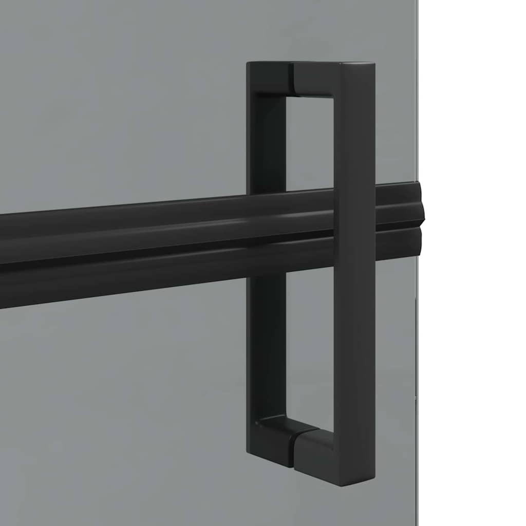 Walk-in shower wall Black and dark transparent 110 x 190 cm