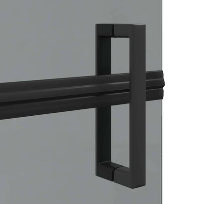 Walk-in shower wall Black and dark transparent 110 x 190 cm