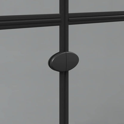 Walk-in shower wall Black and dark transparent 110 x 190 cm
