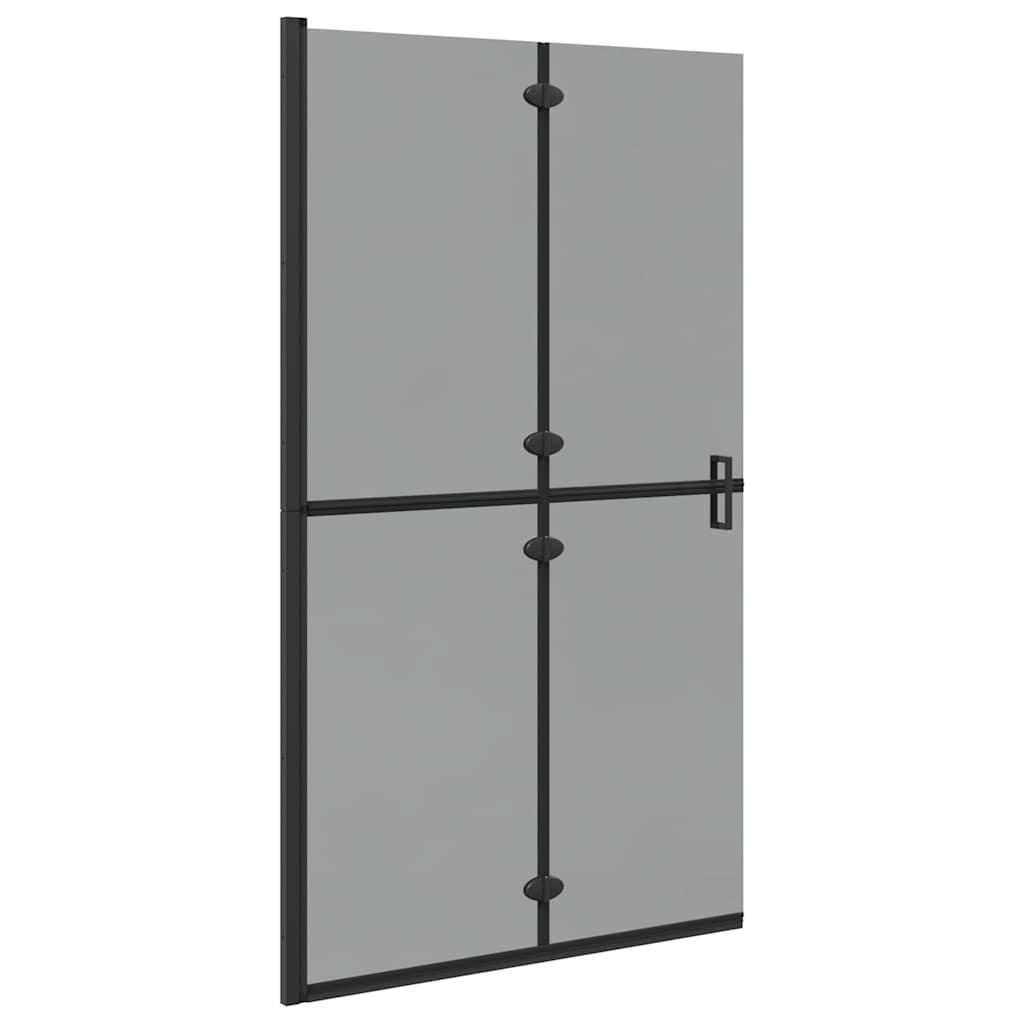 Walk-in shower wall Black and dark transparent 110 x 190 cm