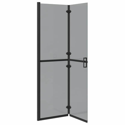 Walk-in shower wall Black and dark transparent 110 x 190 cm