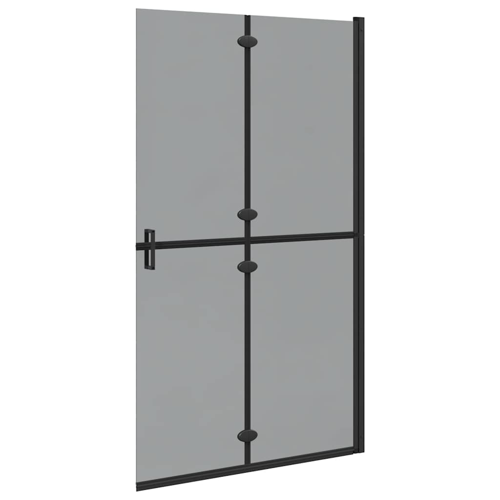 Walk-in shower wall Black and dark transparent 110 x 190 cm
