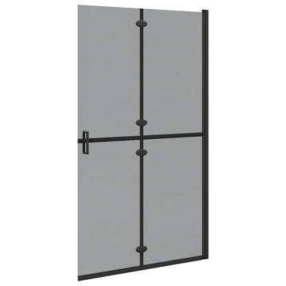 Walk-in shower wall Black and dark transparent 110 x 190 cm