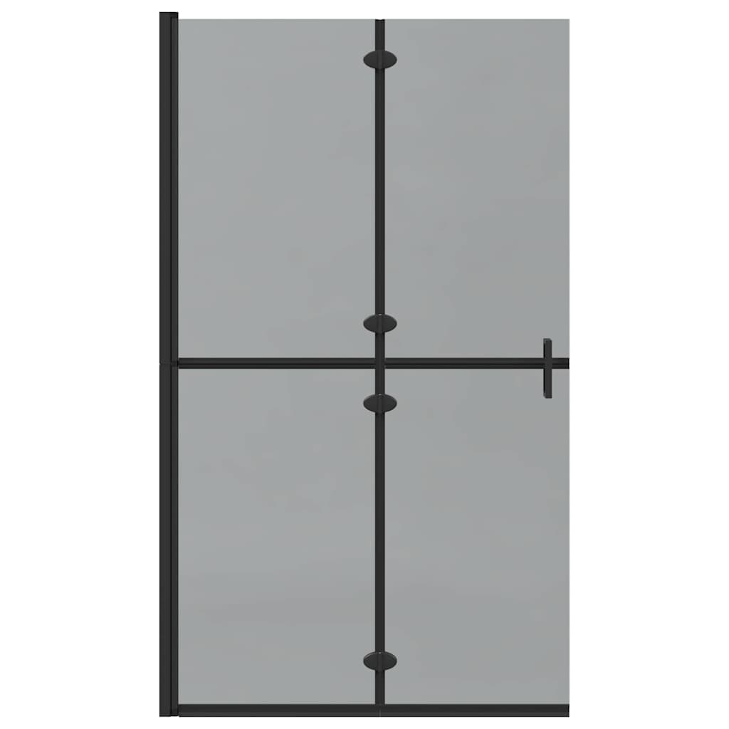 Walk-in shower wall Black and dark transparent 110 x 190 cm