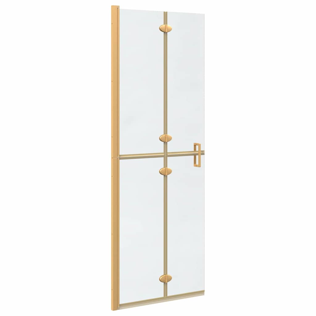 Walk-in shower wall Folding Gold and transparent 70 x 190 cm