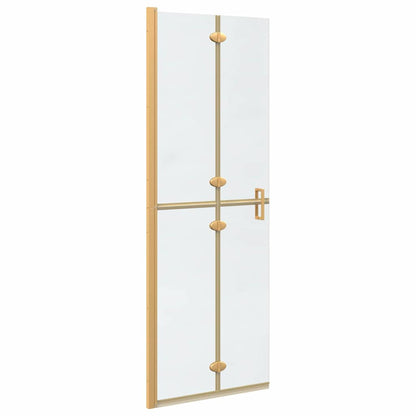 Walk-in shower wall Folding Gold and transparent 70 x 190 cm