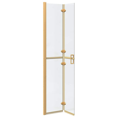 Walk-in shower wall Folding Gold and transparent 70 x 190 cm