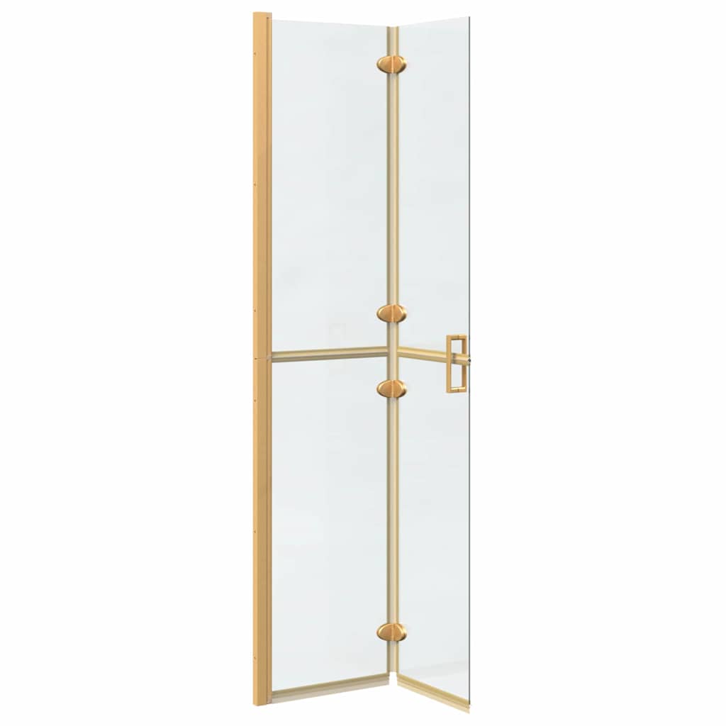 Walk-in shower wall Folding Gold and transparent 80 x 190 cm