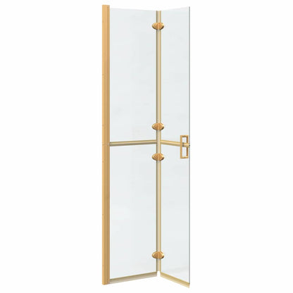 Walk-in shower wall Folding Gold and transparent 80 x 190 cm