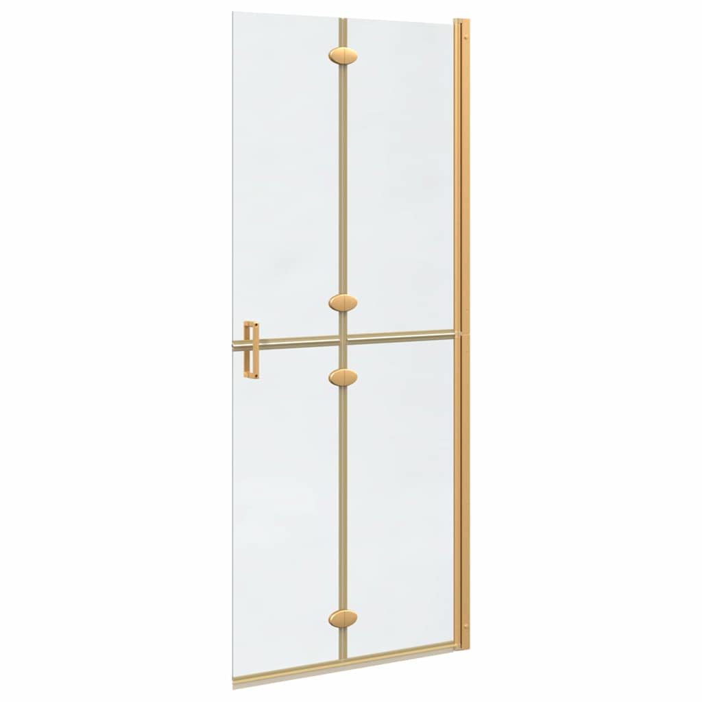Walk-in shower wall Folding Gold and transparent 80 x 190 cm
