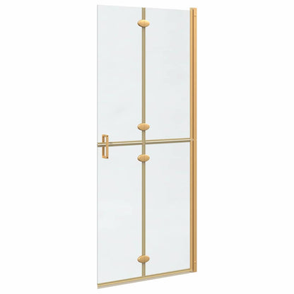 Walk-in shower wall Folding Gold and transparent 80 x 190 cm