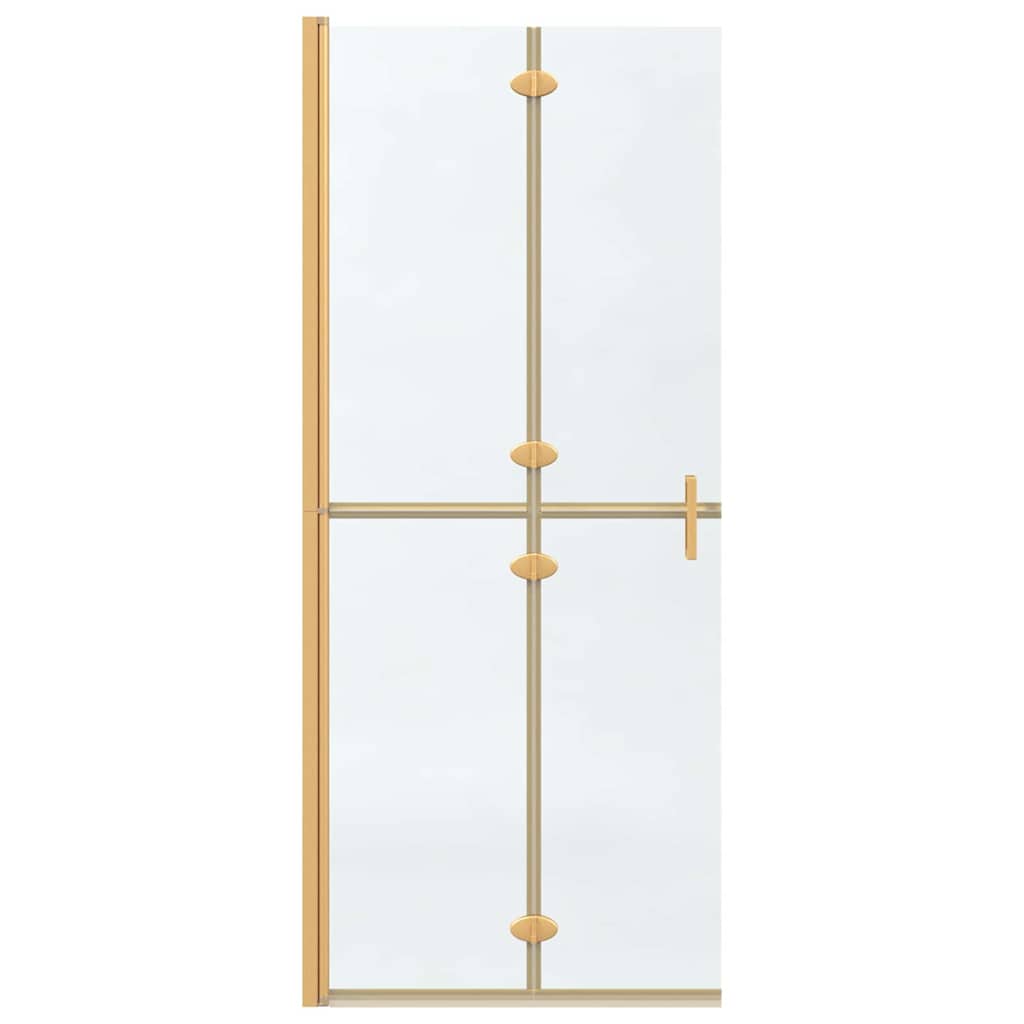 Walk-in shower wall Folding Gold and transparent 80 x 190 cm