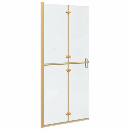 Walk-in shower wall Folding Gold and transparent 90 x 190 cm