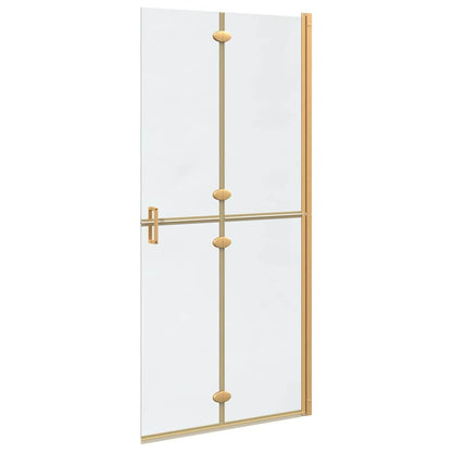 Walk-in shower wall Folding Gold and transparent 90 x 190 cm